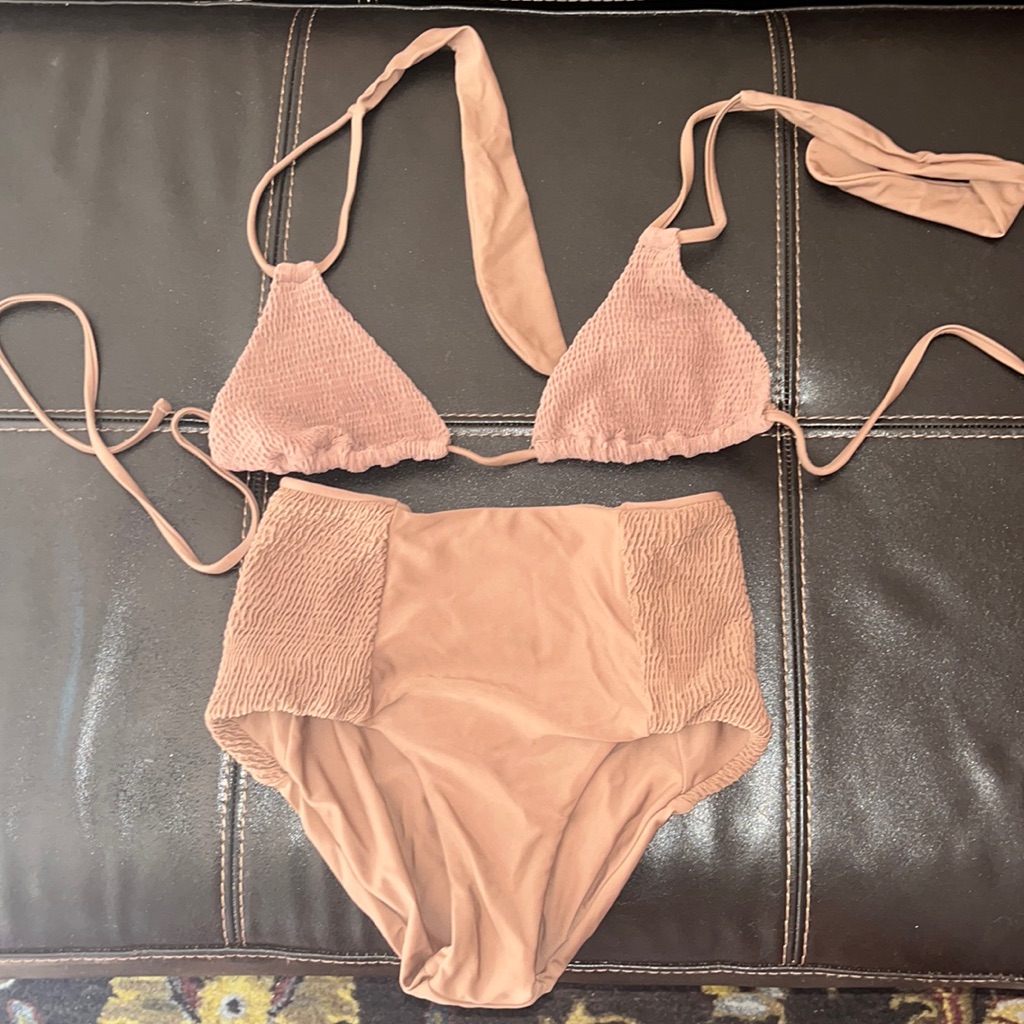 Brown Smocked Swimsuit